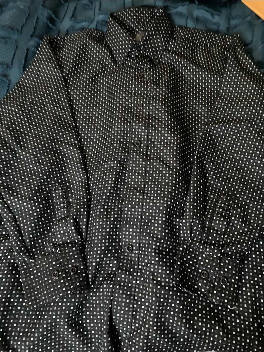 Boys' Black Micro-Print Button-Down Shirt